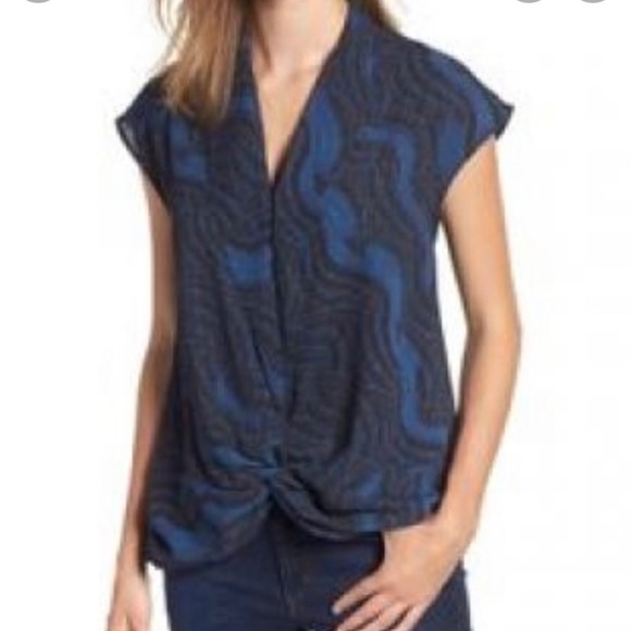 TROUVÉ front twist knot blouse; excellent used condition - Picture 1 of 6